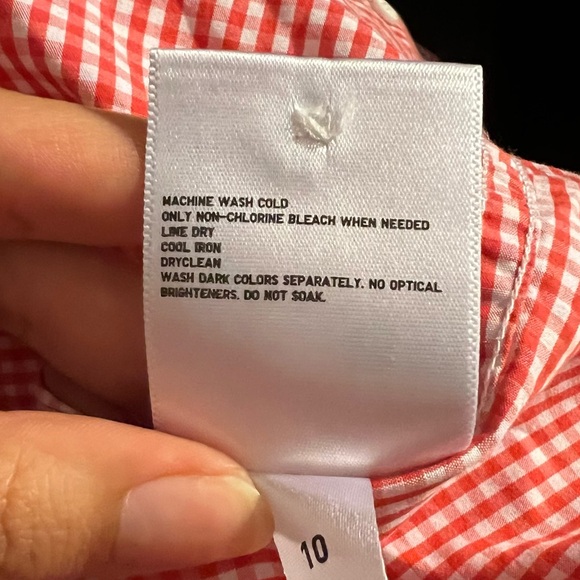 UNIQLO Red Gingham Plaid Button Down Cotton Shirt, Sz XS, HP - Picture 5 of 7